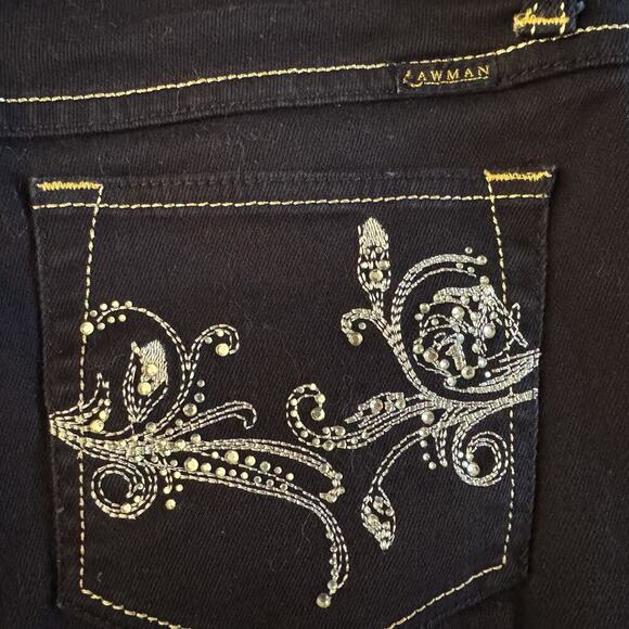 Lawman Jeans Women’s 9/10 L Long Black Gold Embellished Rodeo Western 1036 - Picture 15 of 15
